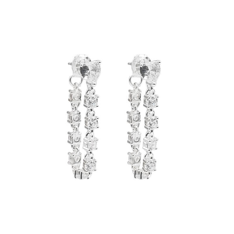 AROS CORAZÓN COLGANTE CUBIC / PLATA