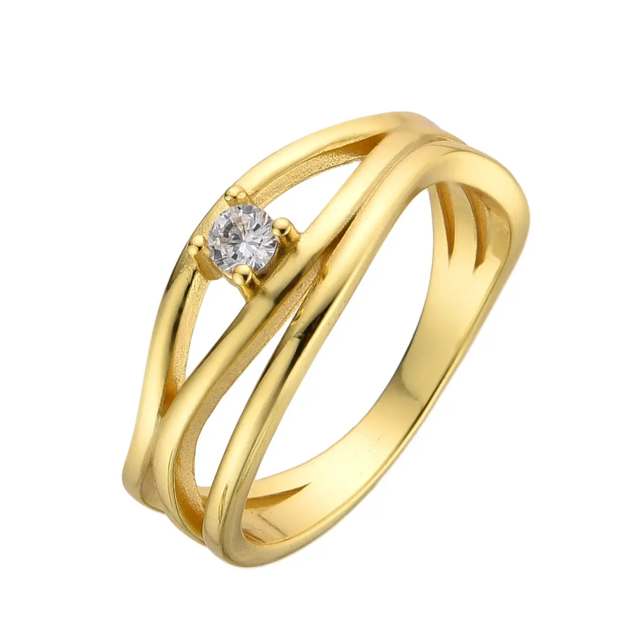 ANILLO PUNTO DE LUZ CALADO CUBIC / PLATA DORADA