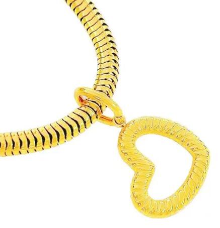 DIJE CHARM CORAZÓN ENTORCHADO / ACERO DORADO