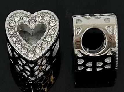 DIJE CHARM CORAZÓN CUBIC / ACERO 