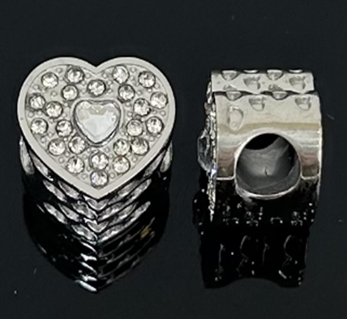 DIJE CHARM CORAZÓN CUBIC / ACERO 