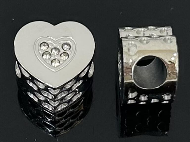 DIJE CHARM CORAZÓN CUBIC / ACERO