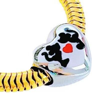 DIJE CHARM CORAZÓN INFLADO DIBUJO / ACERO