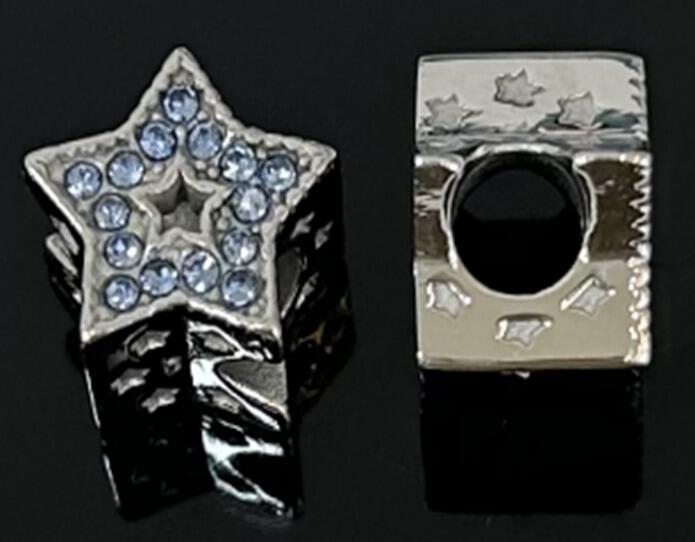 DIJE CHARM ESTRELLA CUBIC AZUL / ACERO
