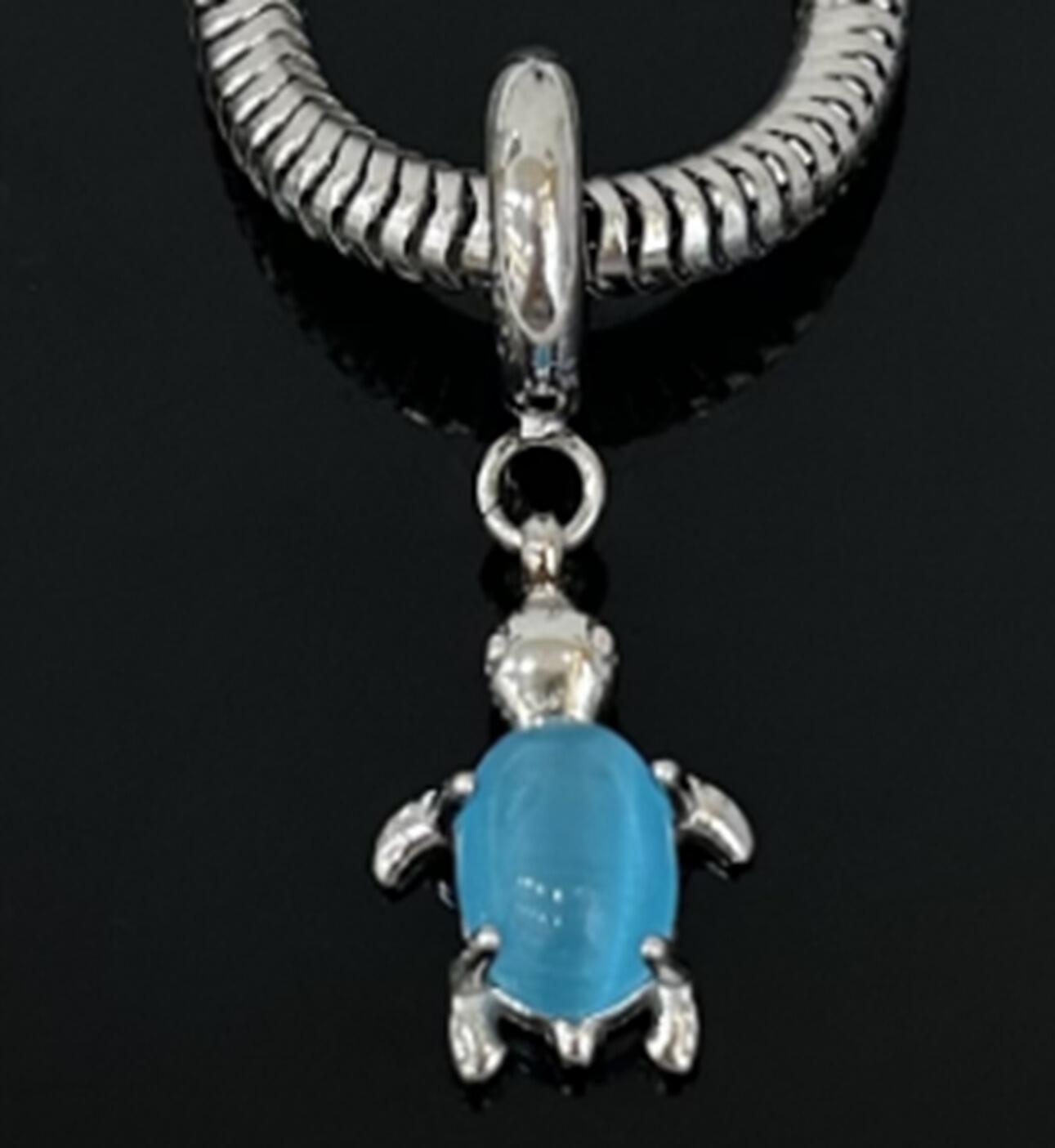 DIJE CHARM TORTUGA CRISTAL / ACERO