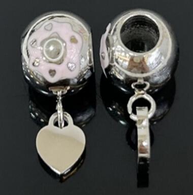 DIJE CHARM CORAZONES ESMALTE / ACERO