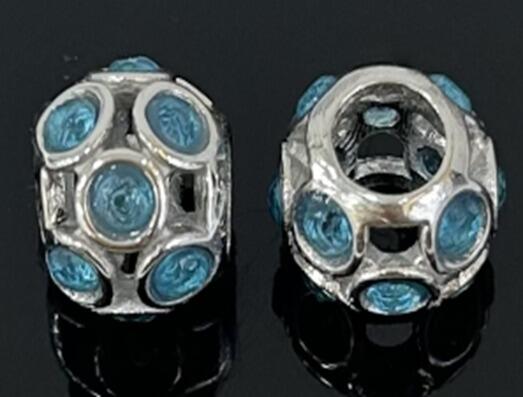 DIJE CHARM BOLA CUBIC AZUL / ACERO