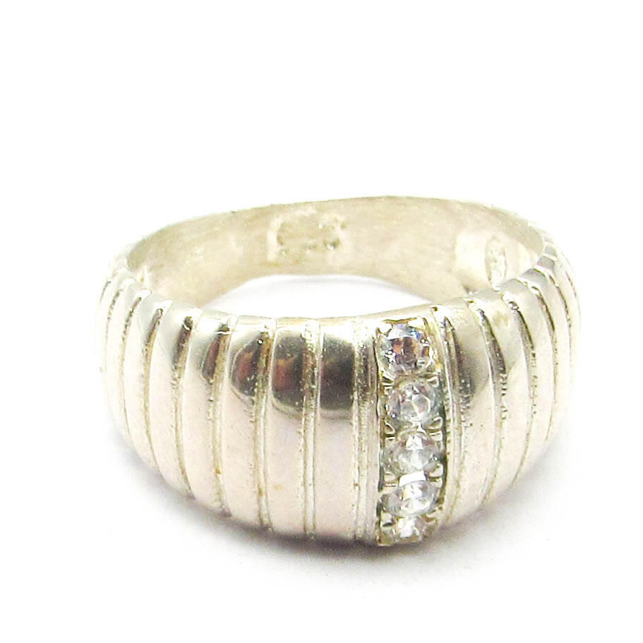 ANILLO RELIEVE CENTRO CUBICS /PLATA