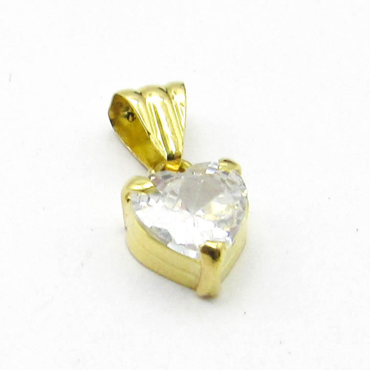 DIJE CORAZON CUBIC 6MM GRIFAS /O.AMARILLO