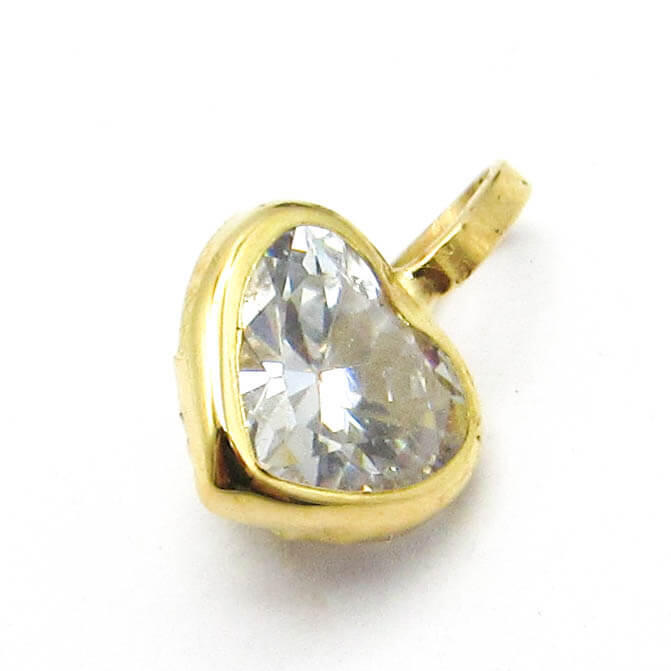 DIJE CORAZON CUBIC 7MM /O.AMARILLO