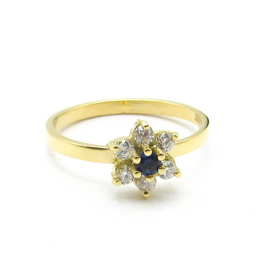 ANILLO FLOR CUBICS 685 /O.AMARILLO