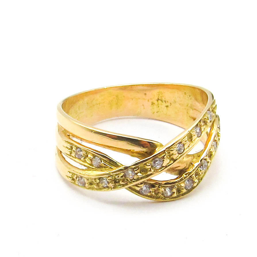 ANILLO ONDAS CUBICS CRUZADOS 555 /O.ROJO