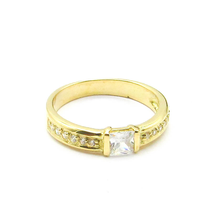 ANILLO CENTRO CARRE CUBICS 897 /O.AMARILLO