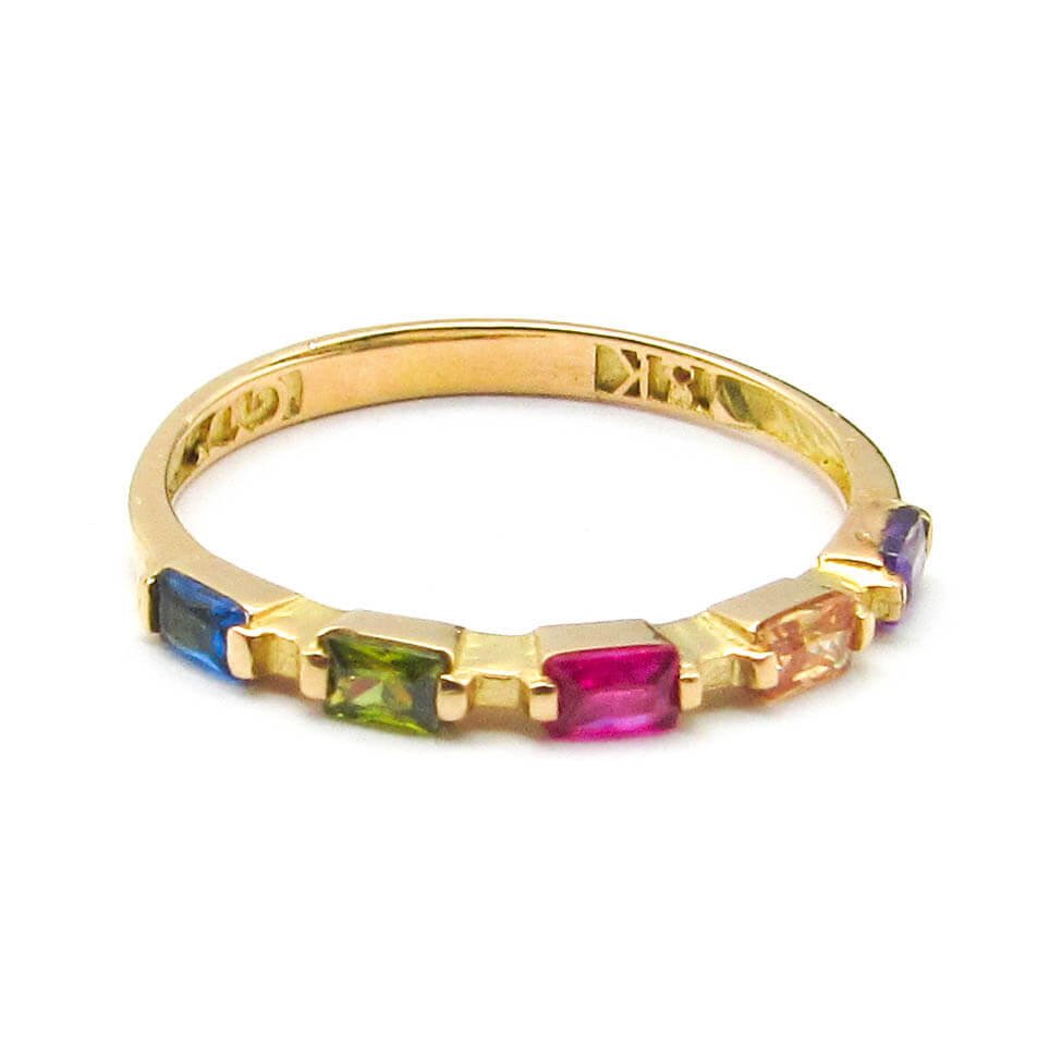 ANILLO 1/2 SINFIN BAGUETTES*5 3689 /O.ROJO