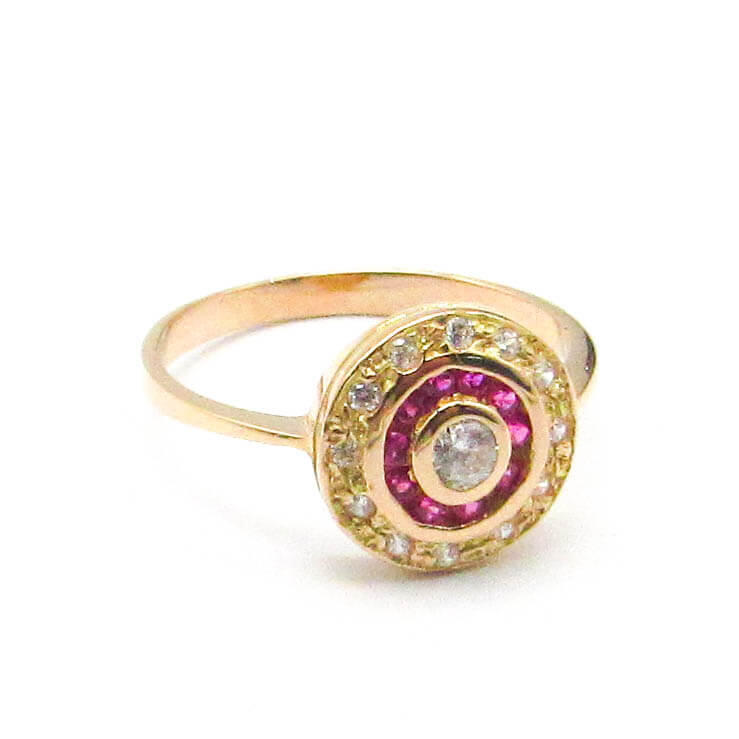 ANILLO CENTRO 12MM CUBICS COMBINADOS /O.ROJO