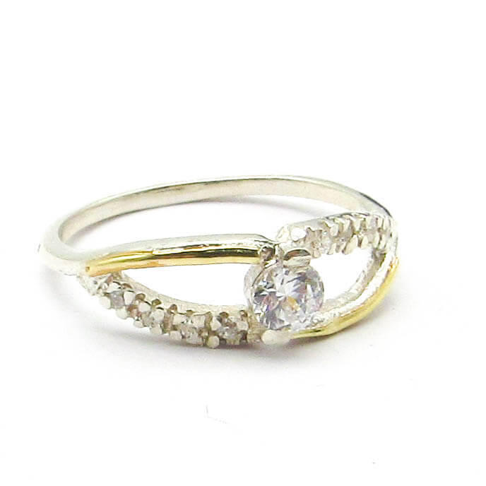 ANILLO CALADO CUBICS 4556 /PLATA Y ORO