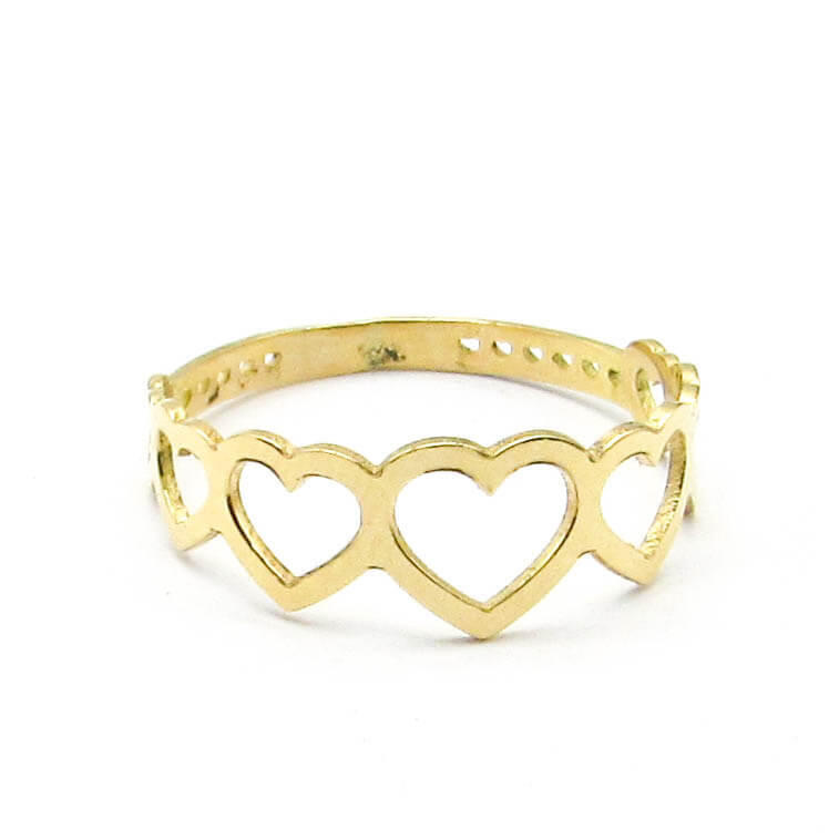 ANILLO CORAZONES CALADOS /O.AMARILLO