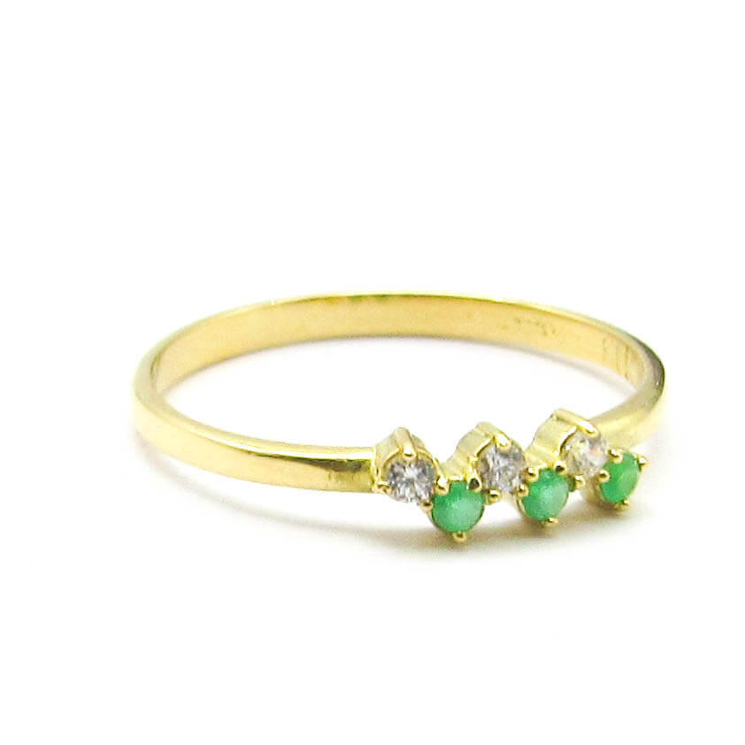 ANILLO CUBICS COMBINADOS ESCALONADO 3729 /O.AMARILLO