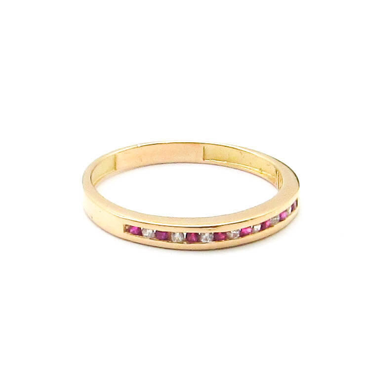 ANILLO 1/2 SINFIN CUBICS COMBINADO 3634/O.ROJO