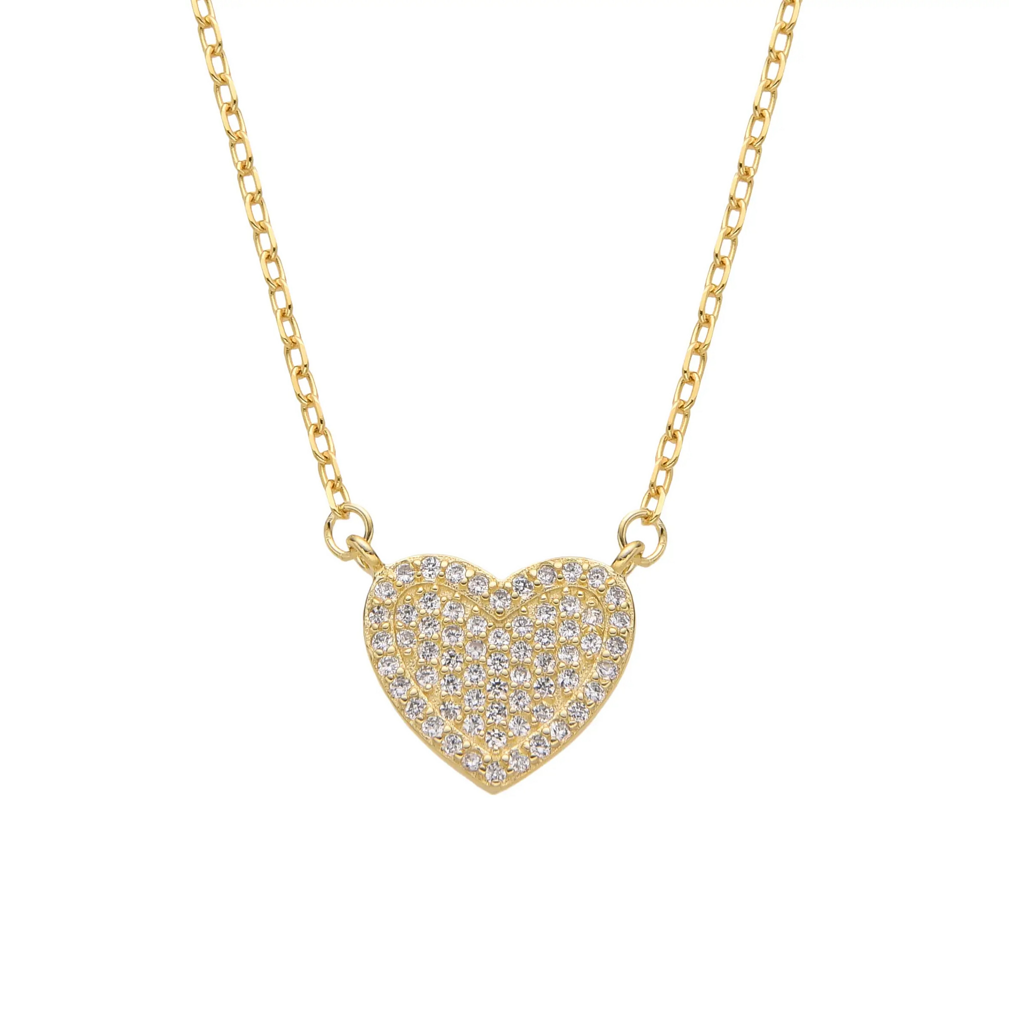 CONJUNTO CORAZÓN CUBIC / PLATA DORADA