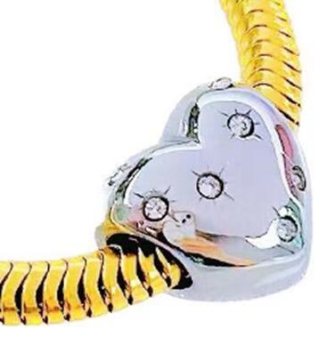 DIJE CHARM CORAZÓN INFLADO CUBIC / ACERO