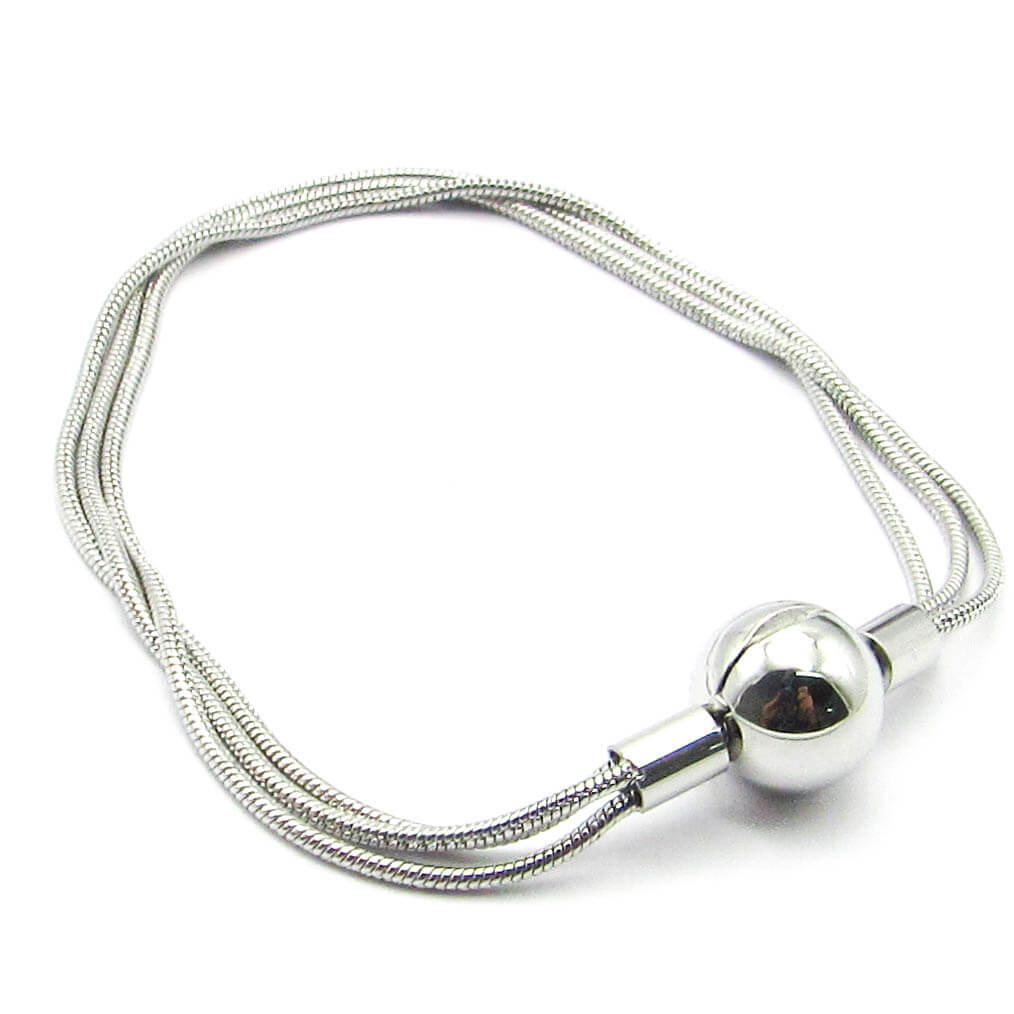 PULSERA CHARMS MULTIHILO BOLA 17MM / ACERO 