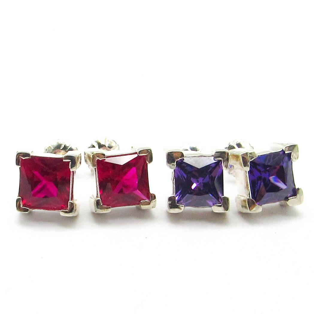 AROS CUBIC CARRE 6x6MM /PLATA 