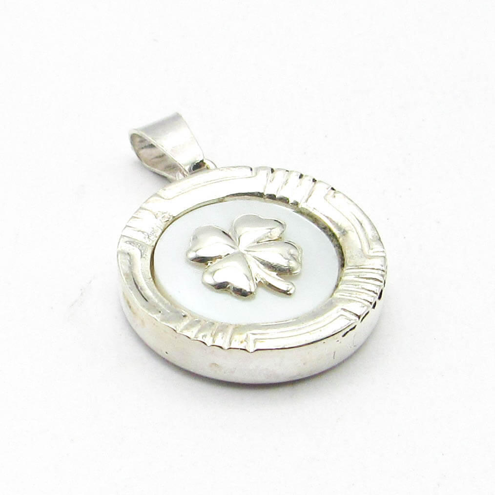 DIJE TREBOL NACAR 18MM /PLATA 