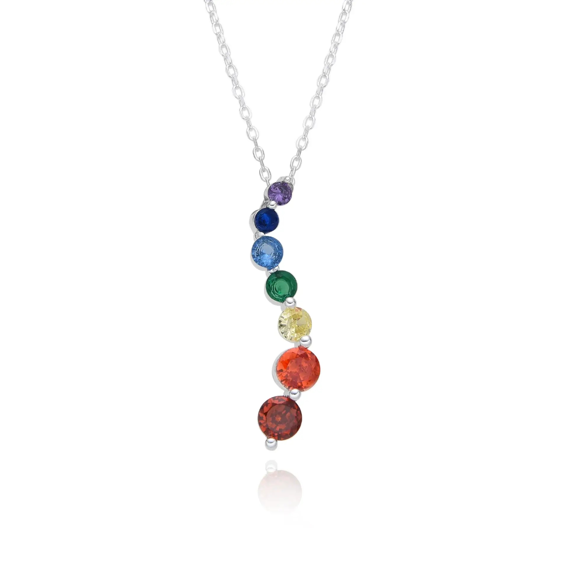 CONJUNTO 7 CHACRAS CUBIC MULTICOLOR / PLATA