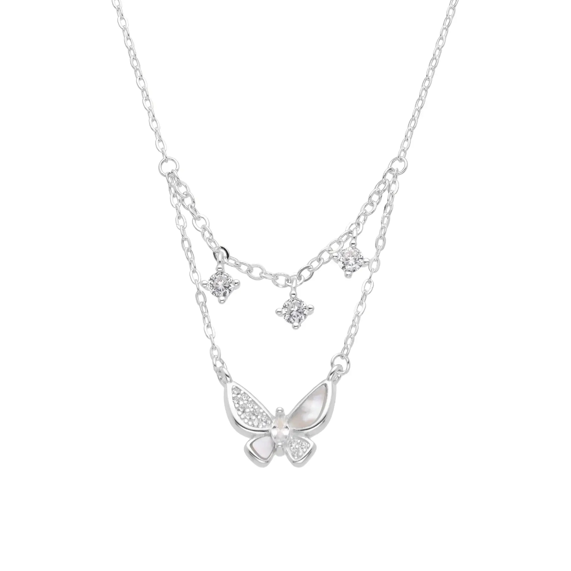 CONJUNTO MARIPOSA PUNTO DE LUZ / PLATA