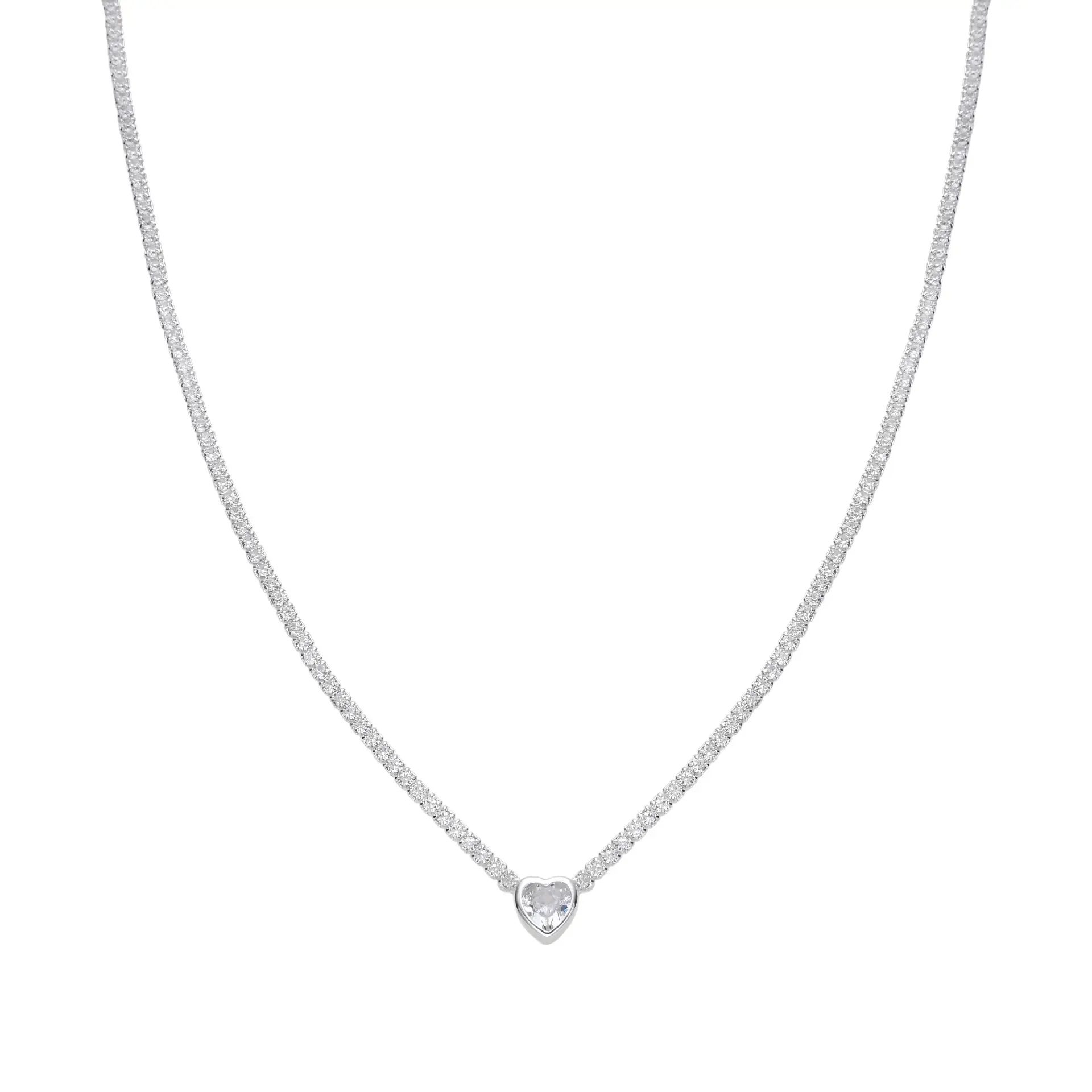 CONJUNTO TENNIS CORAZÓN CUBIC / PLATA