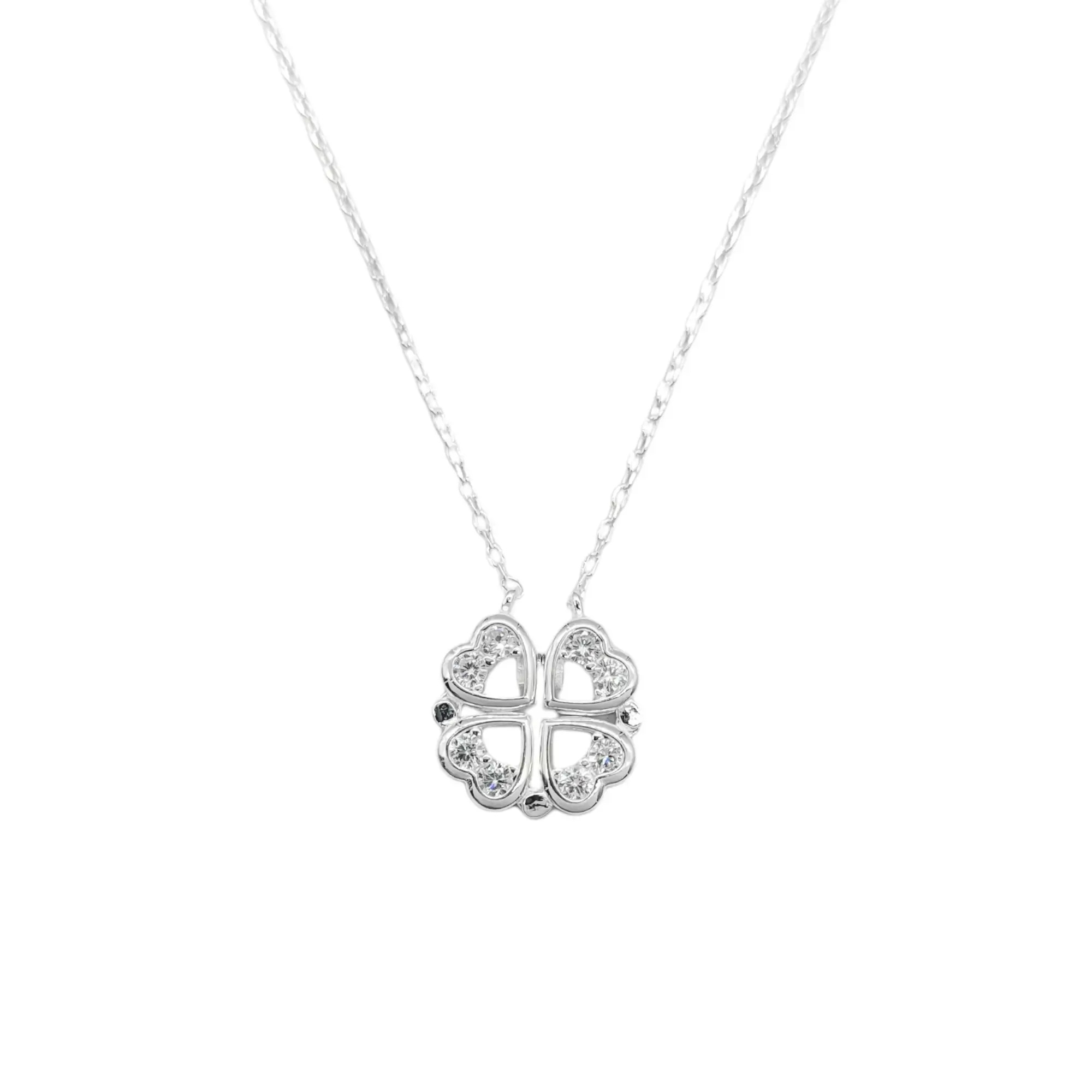 CONJUNTO FLOR CORAZONES (DOS FORMAS) CUBIC / PLATA