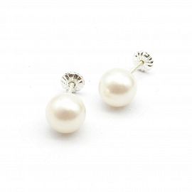 AROS PERLA CON ROSCA 7MM /PLATA