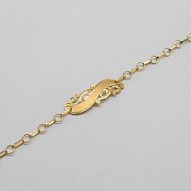 PULSERA IDENTIDAD FILIGRANA 13CM T140 /O.ROJO