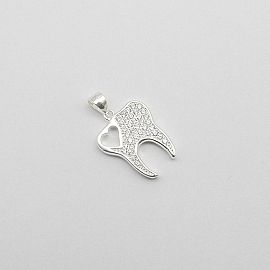 DIJE MUELA CUBICS 18MM /PLATA