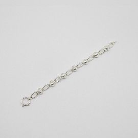 PULSERA OVALOS NUDOS 817x19CM /PLATA