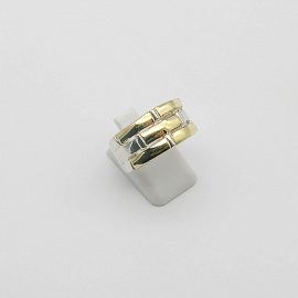 ANILLO CON APLIQUES /PLATA Y ORO 