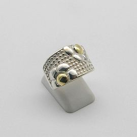ANILLO FLOR*2 ANCHO./PLATA Y ORO