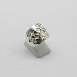 ANILLO FLORES /PLATA Y ORO