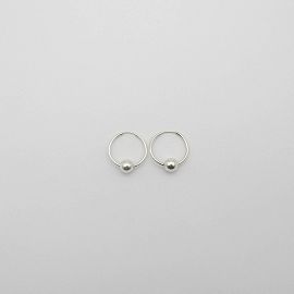 AROS ARGOLLA CON 1 BOLITA 23MM /PLATA