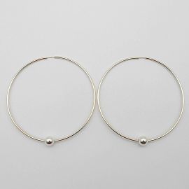 AROS ARGOLLA CON 1 BOLITA 68MM /PLATA