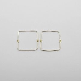 AROS CUADRADOS 37MM /PLATA Y ORO