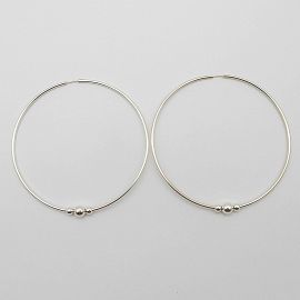 AROS ARGOLLA 68MM CON 3 BOLITAS /PLATA