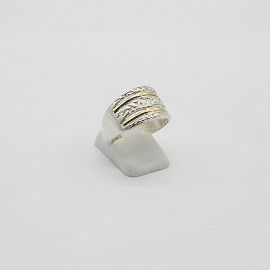 ANILLO RELIEVE / PLATA Y ORO