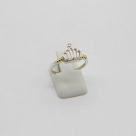 ANILLO CORONA CUBICS /PLATA Y ORO