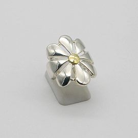 ANILLO FLOR CALADA / PLATA Y ORO