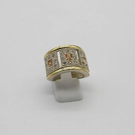 ANILLO CON PIEDRAS /PLATA Y ORO 