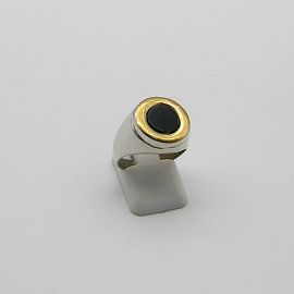ANILLO CENTRO ONIX /PLATA Y ORO
