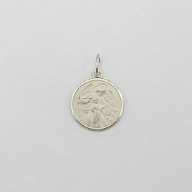 MEDALLA ANGEL DE LA GUARDA 15MM /PLATA