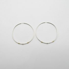 AROS CUBANOS 52MM CON BOLITA Y APLIQUES /PLATA Y ORO 